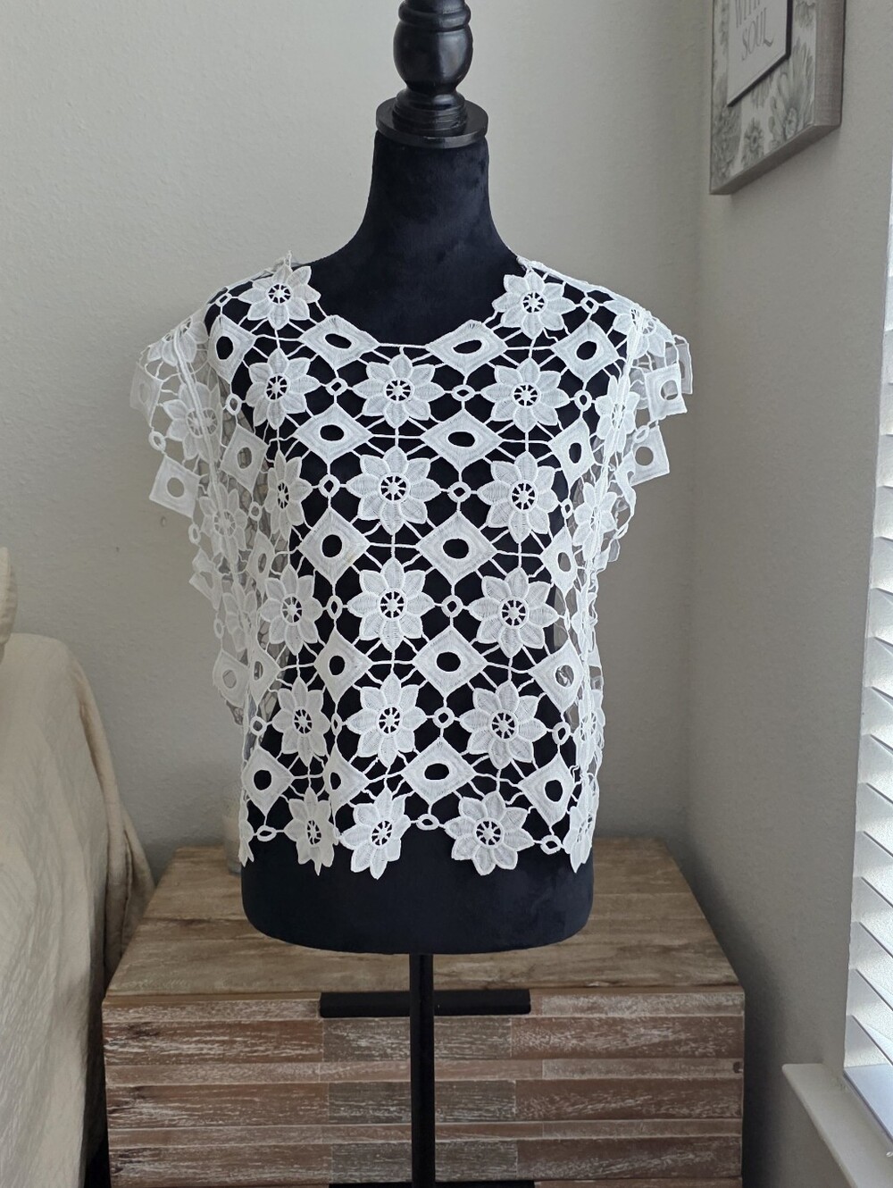 Maeve White Floral Crochet Lace Blouse